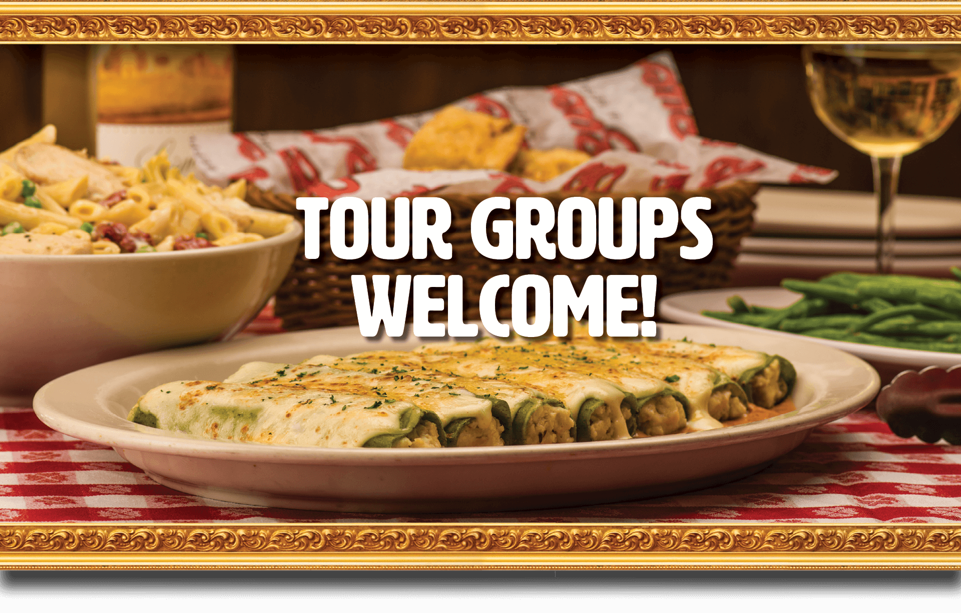 Tour groups are welcome at Buca di Beppo.