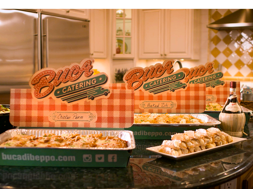 Catering pans of Chicken Parmesean and Baked Ziti