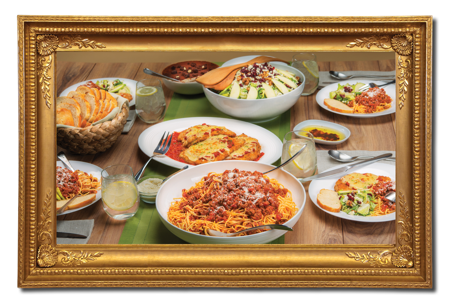A spread of Buca dishes for Mother's Day
